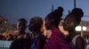 Models backstage before Dakar Fashion Week's 'Street Parade' show, June 29, 2017.