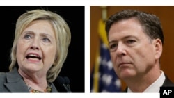 Demokratski predsednički kandidat Hilari Klinton i direktor FBI Džejms Komi 