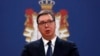 Predsednik Srbije Aleksandar Vučić tokom obraćanja javnosti u kom je objavio uvođenje vanrednog stanja na celoj teritoriji Srbije, zbog pandemije koronavirusa, u Beogradu, 15. marta 2020. (AP Photo/Darko Vojinović)