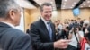 2023年10月23日加州州長加文紐森(Gavin Newsom)在香港大學參加爐邊談話
