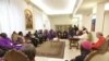 Papa Francis akihudhuria mkutano baada ya mkutano wa faragha wa kiroho wa siku mbili ambao ulihudhuriwa na viongozi wa Sudan Kusini leaders at the
Vatican, April 11, 2019. 