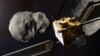Artist illustration of DART approaching its target at the Didymos binary asteroid system