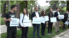 Pamje nga një protestë e gazetarëve para Kuvendit