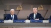 Presiden AS Joe Biden dan Sekretaris Jenderal NATO Jens Stoltenberg berbicara pada pembukaan KTT NATO di Walter E. Washington Convention Center di Washington, DC, Rabu 10 Juli 2024.