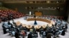 In this image provided by the United Nations, the U.N. Security Council meets for an emergency session on Ukraine, Monday, Feb. 21, 2022, at the U.N. headquarters. (Evan Schneider/United Nations via AP)