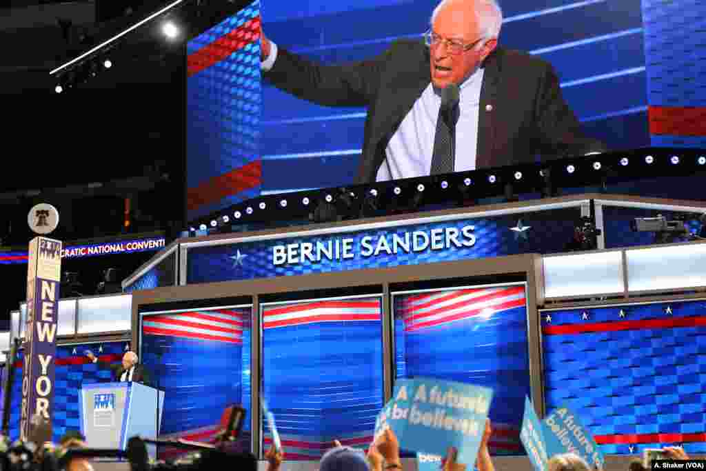 Senator Bernie Sanders. Philadelphia, July 25, 2016. (A. Shaker/VOA)