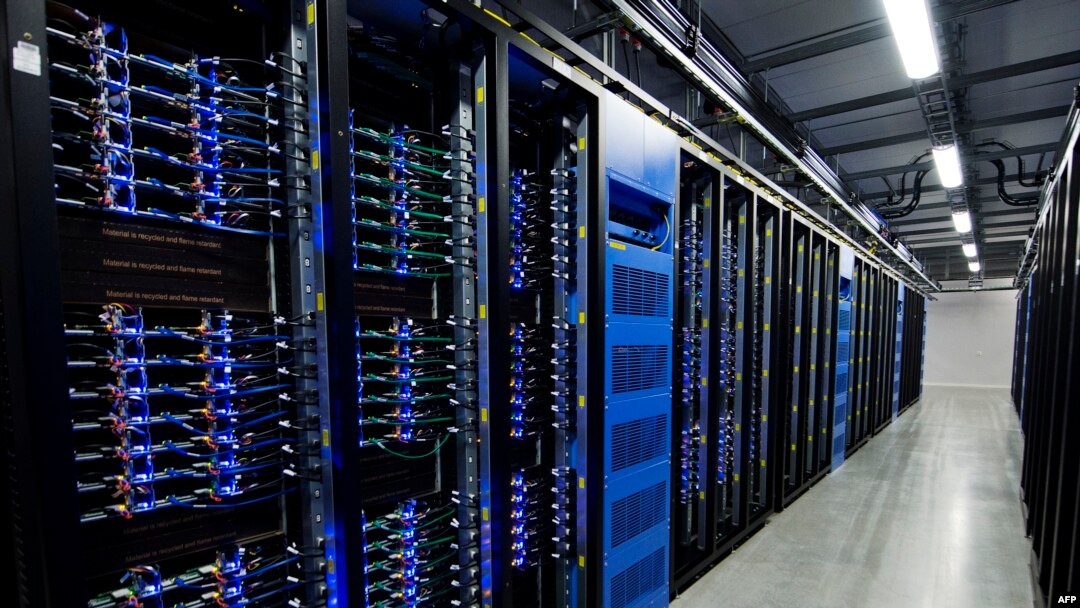 FILE - Thousands of servers are pictured at the Facebook Data Center, its first outside the US on Nov. 7, 2013 in Lulea, in Swedish Lapland. 