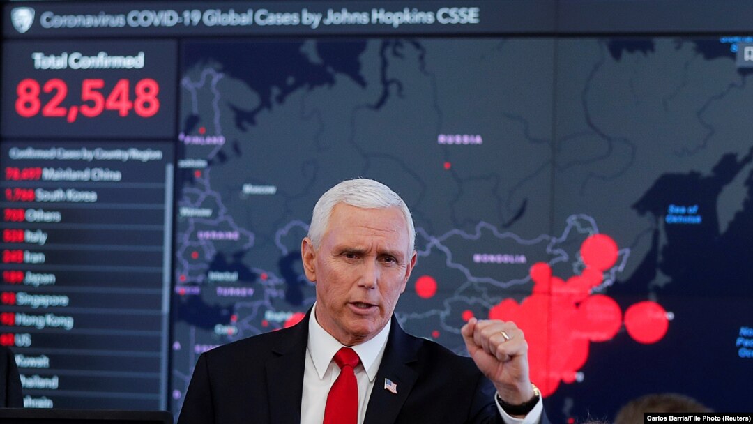အမေရိကန် ဒုသမ္မတ Mike Pence. (ဖေဖော်ဝါရီ ၂၇၊ ၂၀၂၀)