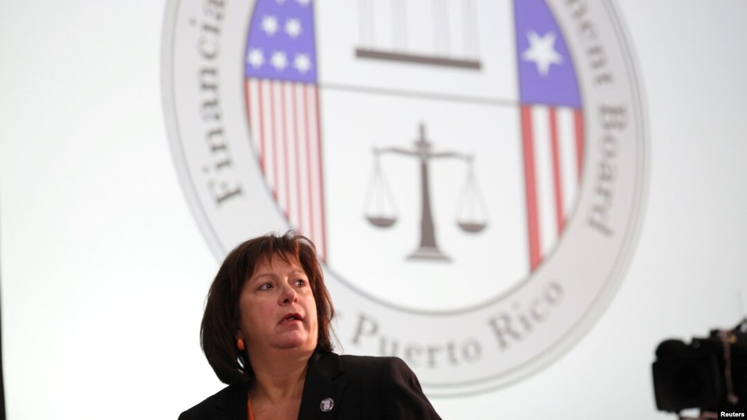 Natalie Jaresko, Executive Director of the Federal Fiscal Control Board of Puerto Rico attends a meeting of the Financial Oversight and Management Board for Puerto Rico in San Juan, Puerto Rico, Oct. 31, 2017.