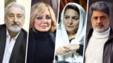 از راست: داریوش اقبالی، تهمینه میلانی، گوگوش، و ابی