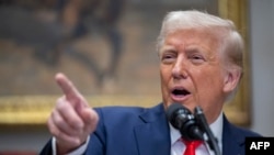 US President Donald Trump speaks in the Roosevelt Room of the White House in Washington, DC, on March 3, 2025. (Photo by ROBERTO SCHMIDT / AFP)