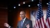 Pemimpin minoritas DPR AS Hakeem Jeffries berbicara kepada wartawan dalam konferensi pers mingguan di Gedung Capitol di Washington, pada 7 Februari 2025. (Foto: AP/J. Scott Applewhite)