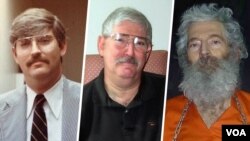 سه تصویر از آقای لوینسون قبل و بعد از ناپدید شدن. 