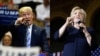 Republican Donald Trump and Democrat Hillary Clinton vie for votes in Pennsylvania.