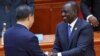 Chinese President Xi Jinping and Kenyan President William Ruto greet each other at the opening ceremony of the ninth Forum on China-Africa Cooperation Summit at the Great Hall of the People in Beijing on Sept. 5, 2024.