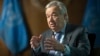United Nations Secretary-General Antonio Guterres speaks during interview at the UN Headquarters, Jan. 20, 2022, in New York. 