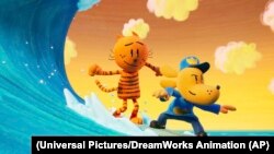 ภาพนี้เผยแพร่โดย Universal Pictures ในฉากจาก "Dog Man" (Universal Pictures/DreamWorks Animation via AP)