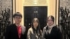 2025年2月10日，英國港僑協會創辦人鄭文傑（圖左），香港自由委員會基金會傳訊與傳媒助理張晞晴（圖中）與香港民主委員會高級國際倡議幹事劉珈汶（圖右）一同出席唐靈街10號首相府舉行的農曆新年慶祝活動。（照片來源：HKDC/香港民主委員會）