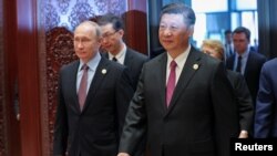 ရုရှား သမ္မတ Vladimir Putin နဲ့ တရုတ် သမ္မတ Xi Jinping (မေ၊ ၁၅၊ ၂၀၁၇)