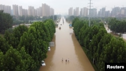 鳥瞰暴雨後的鄭州街道 （2021年7月23日）
