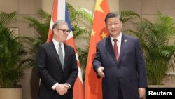 英國首相施紀賢與中國領導人習近平在出席巴西里約熱內盧G20峰會期間舉行雙邊會晤。 （2024年11月18日）
